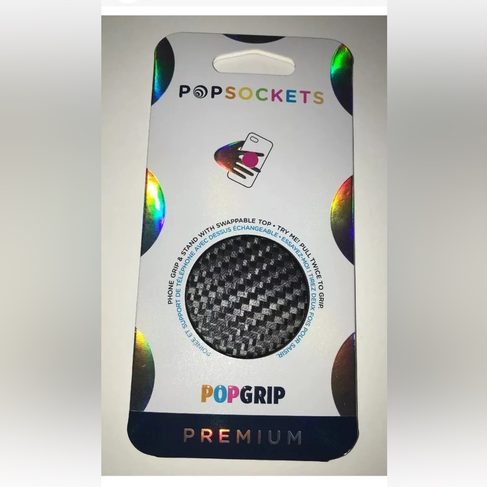 PopSockets PopGrip Premium Cell Phone Grip & Stand  800549 PG-Carbonite Weave